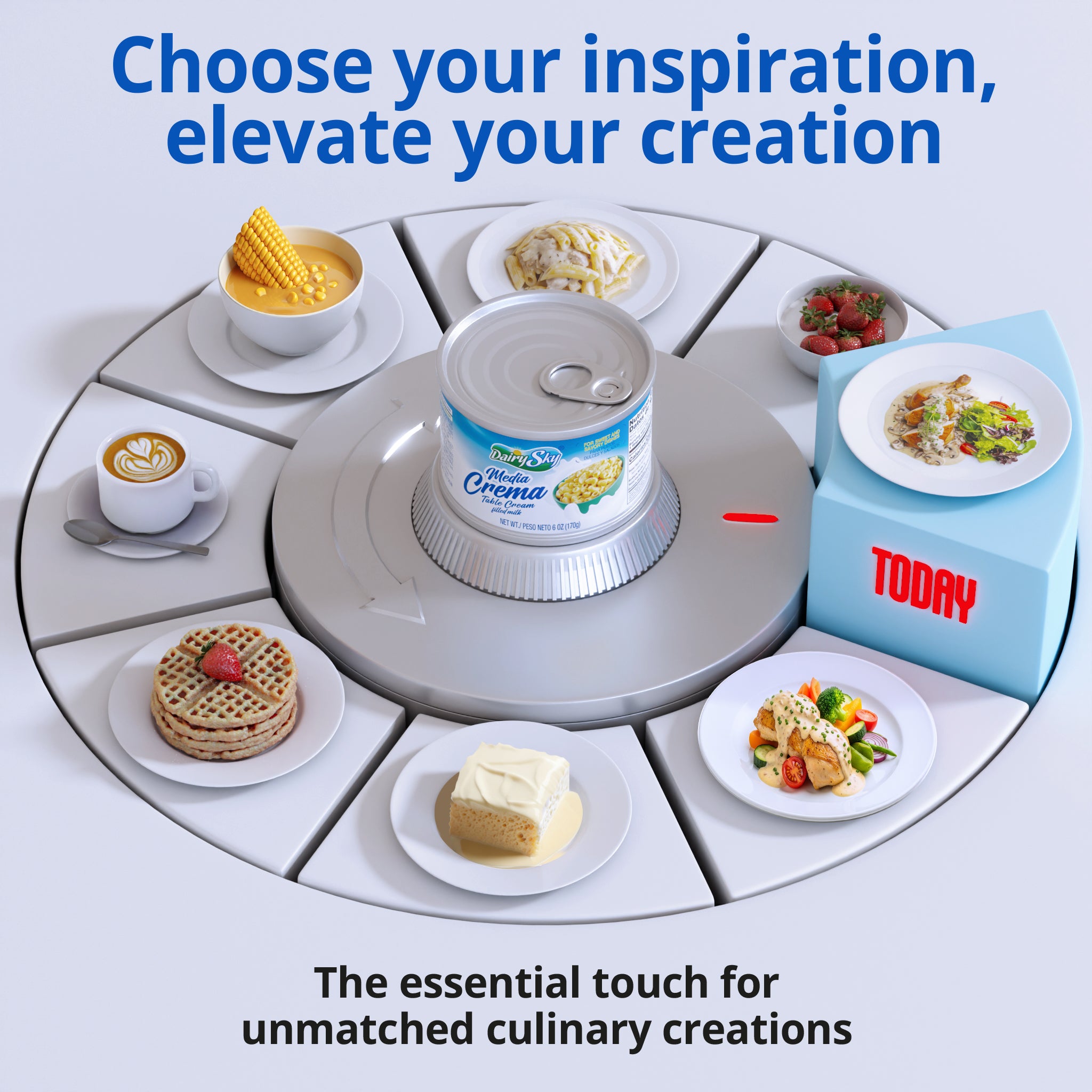 DairySky Media Crema Table Cream – 6 oz Can | 48 Pack Case | Made with Filled Milk