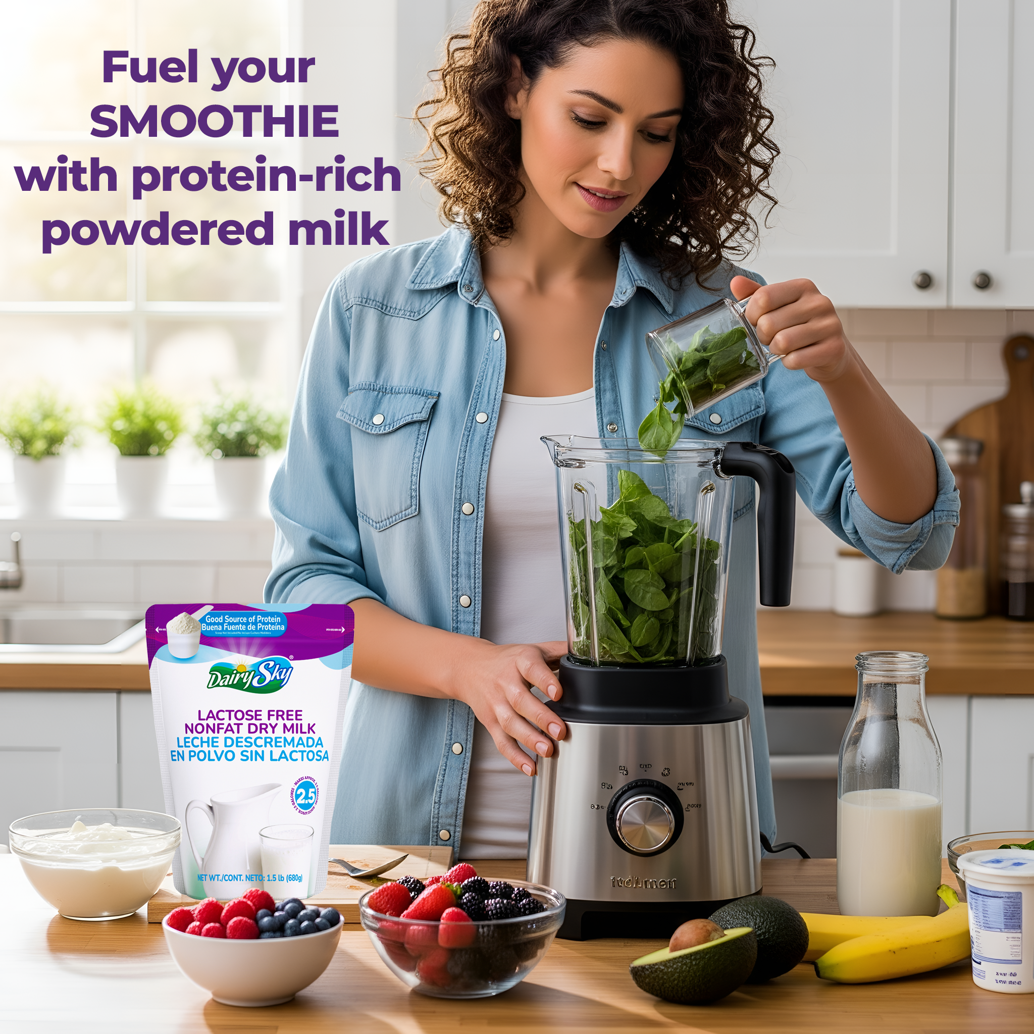 DairySky Lactose Free Nonfat Dry Milk | 1.5 lb Pouch