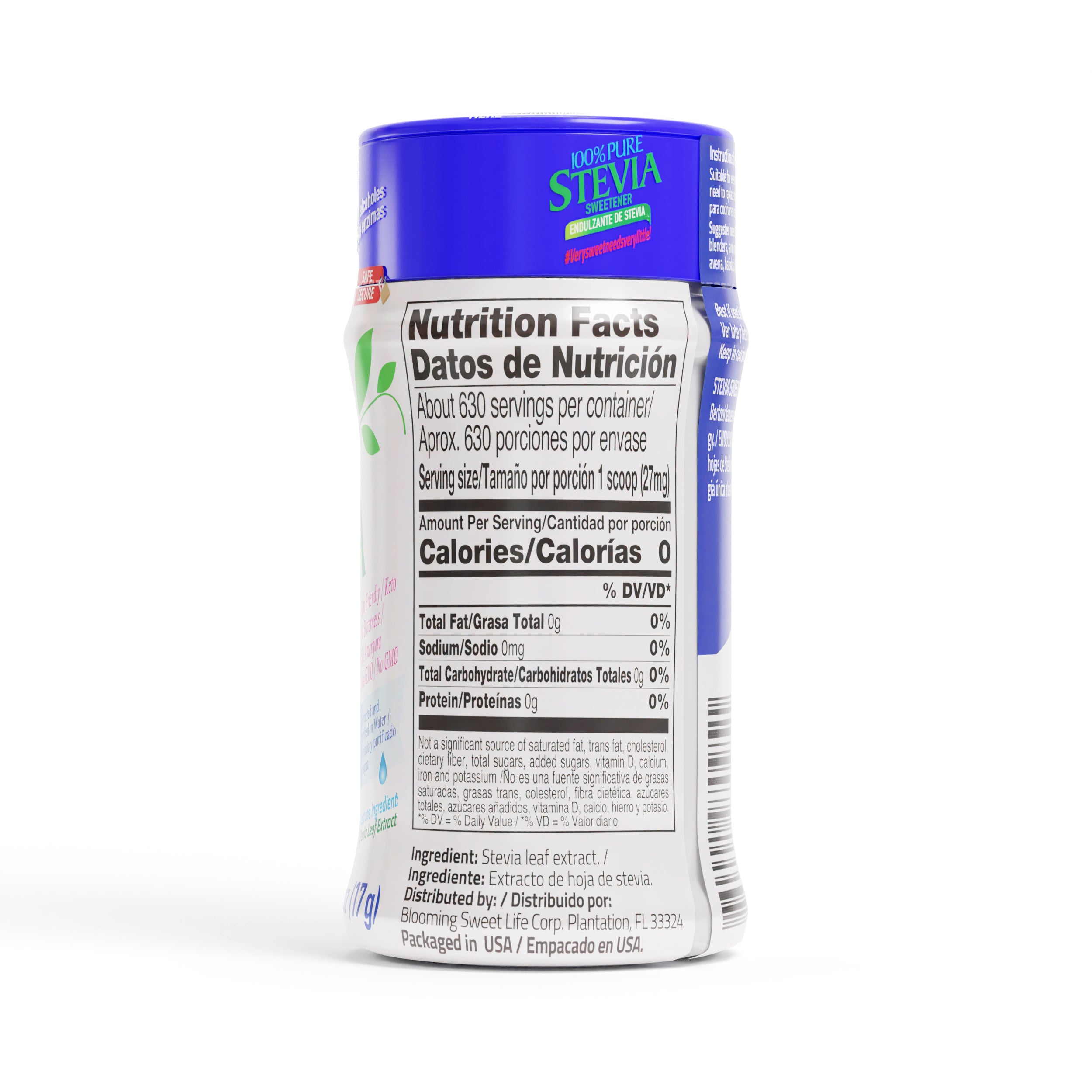 BSL BSweetBNatural Pure Stevia Leaf Extract | Fine Powder Sweetener | 0.6 oz (17g)