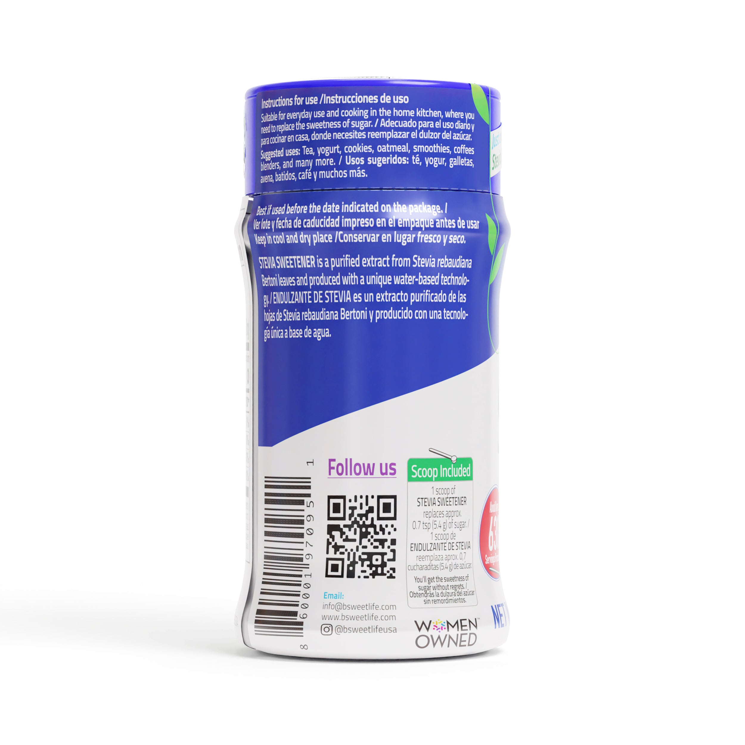 BSL BSweetBNatural Pure Stevia Leaf Extract | Fine Powder Sweetener | 0.6 oz (17g)