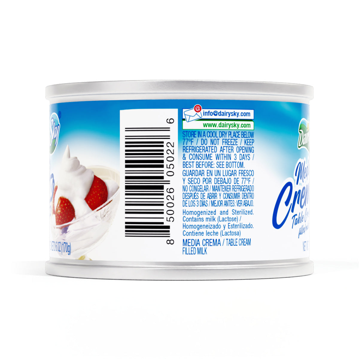 Dairysky Media Crema - Storage instructions: refrigerate after opening and use within 3 days