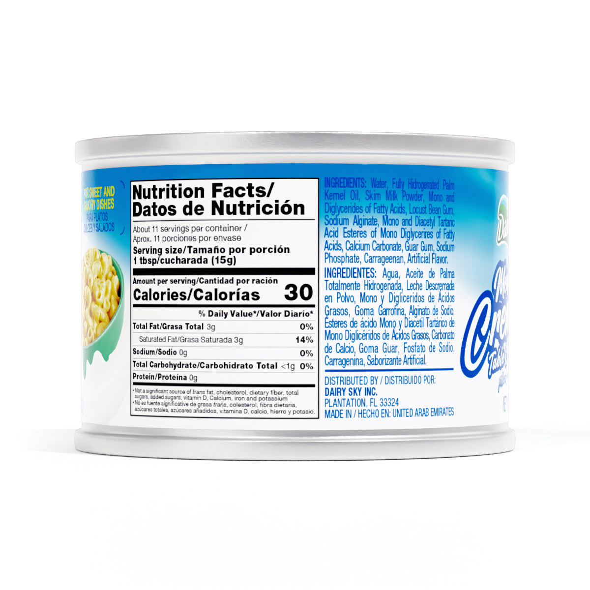 Dairysky Media Crema - Table Cream ingredients and nutrition facts