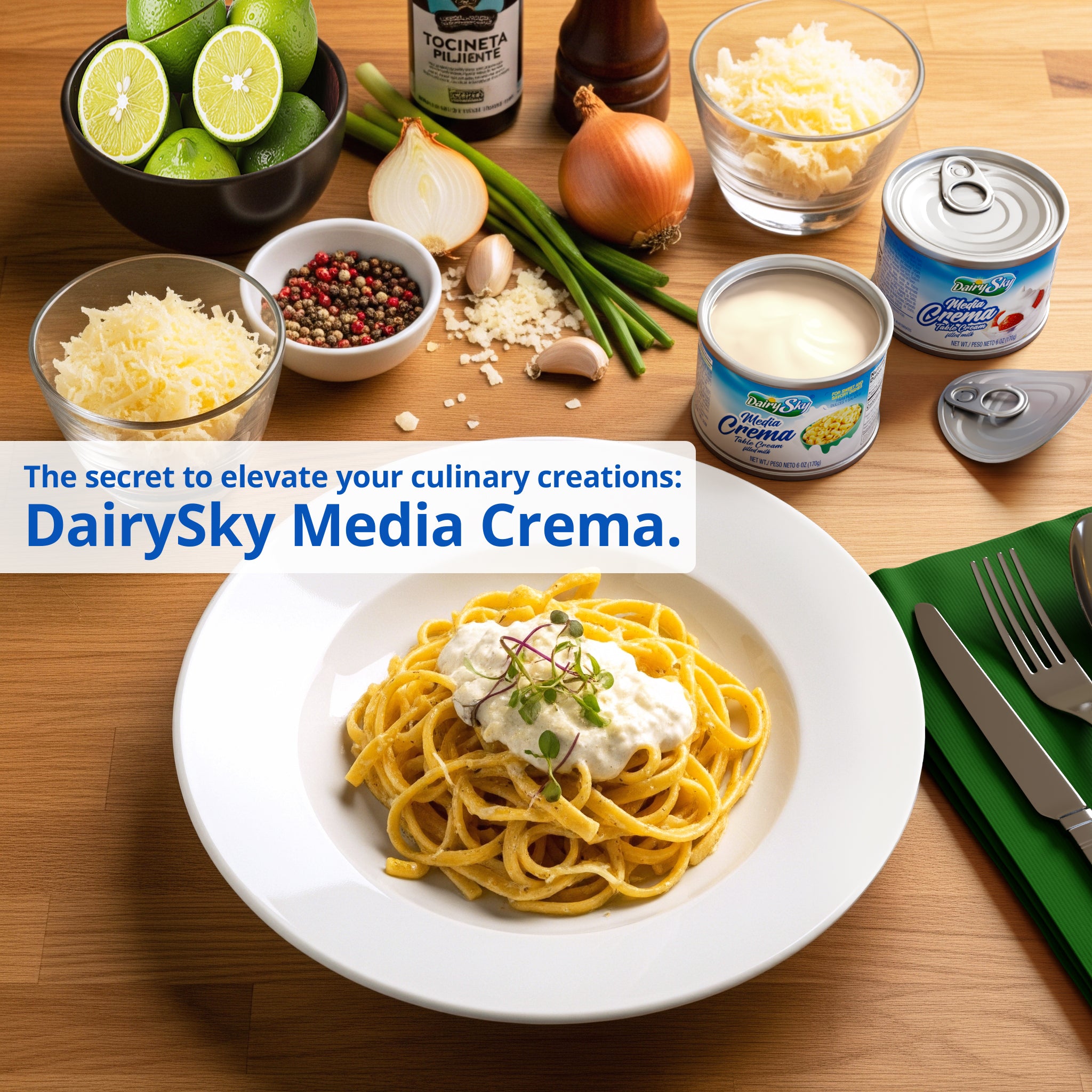 Dairysky Media Crema - Table Cream 6 oz (170g) | Smooth & Creamy | Perfect for Sweet & Savory Dishes