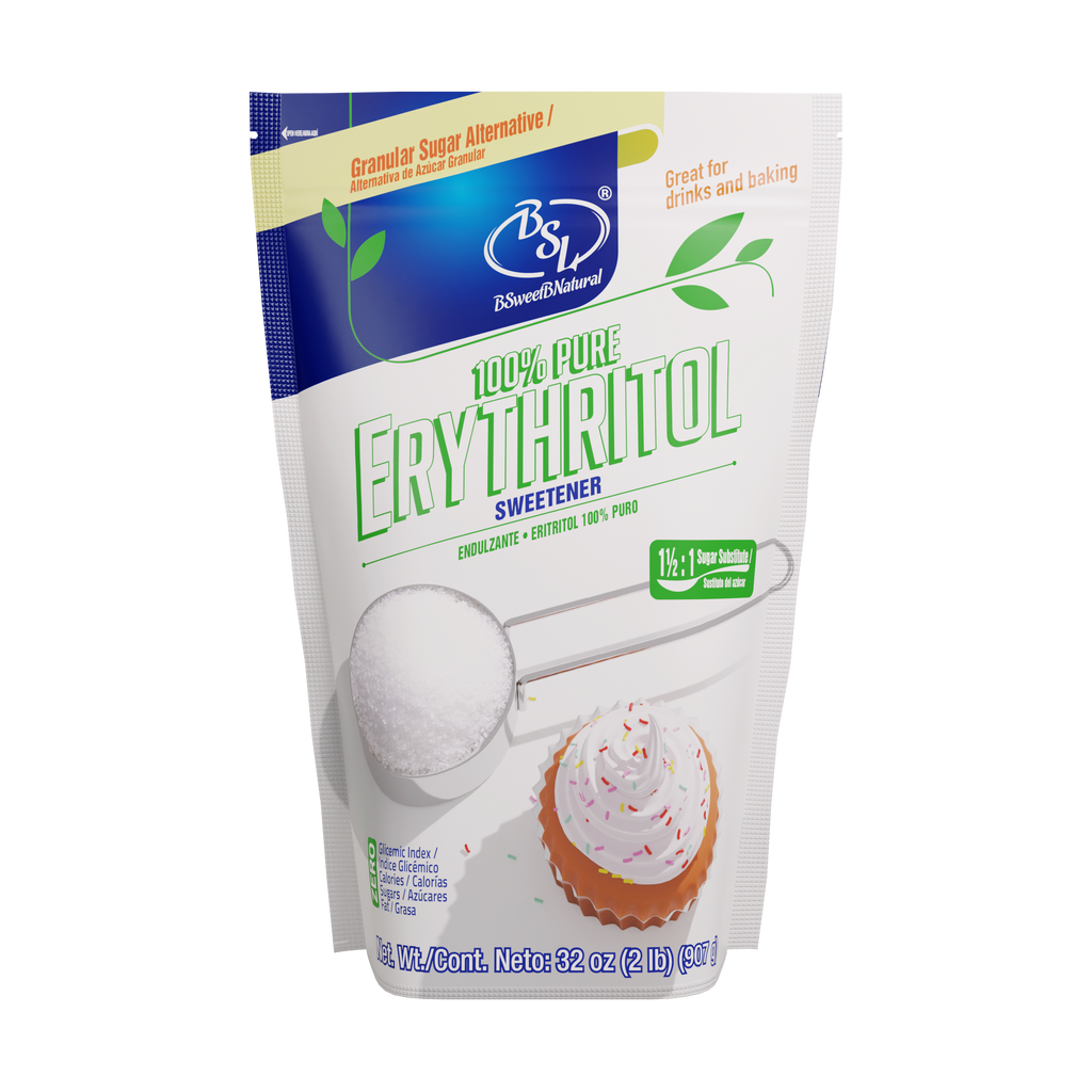 100% Pure Erythritol Sweetener Granular 2 Pounds - 1½ :1 Sugar Substitute, Keto & Vegan Friendly, 0 Calories, Non GMO, No After Taste, All Natural Sweetener for Drinks & Baking