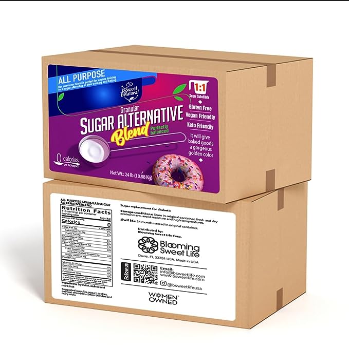 Bulk All Purpose Monk Fruit Sweetener with Allulose (24 lb) - Perfect 1:1 Sugar Substitute