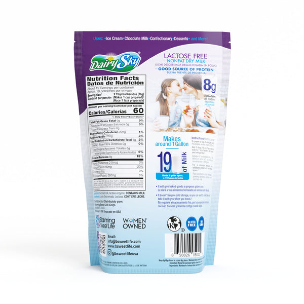 DairySky Lactose Free Milk Powder (11 oz) - Nutrient-Rich & Gluten-Free