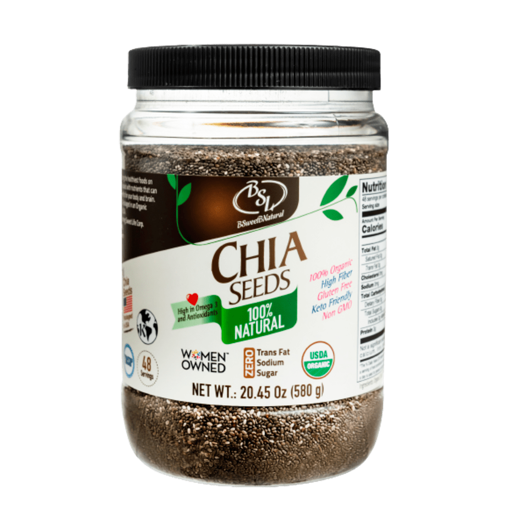 Organic Chia Seeds by BSL - Premium Superfood (Net Wt. 20.45 Oz)