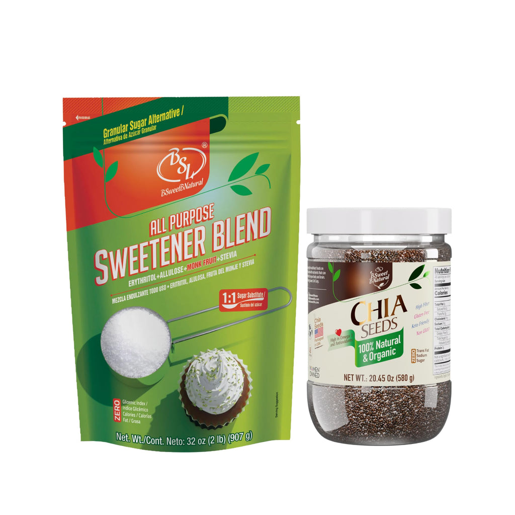 Natural Sweetener and Superfood Bundle - Monk Fruit with Allulose & Organic Chia Seeds