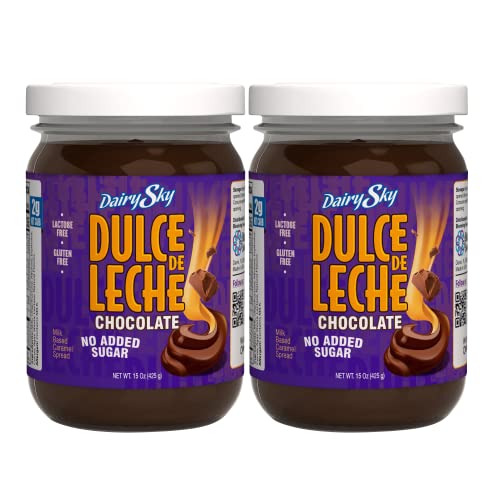 DairySky Chocolate Dulce de Leche - Healthy, Sugar-Free & Gluten-Free Caramel Spread (2-Pack, 15oz)